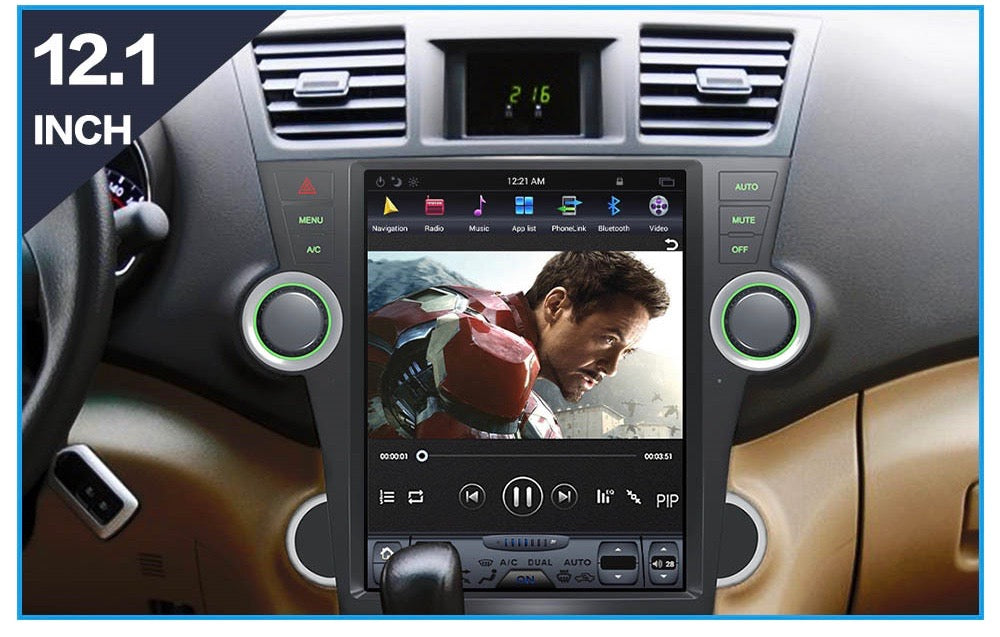 [Open Box] Toyota Highlander 2007 - 2013  12.1" Vertical Screen Android Radio Tesla Style